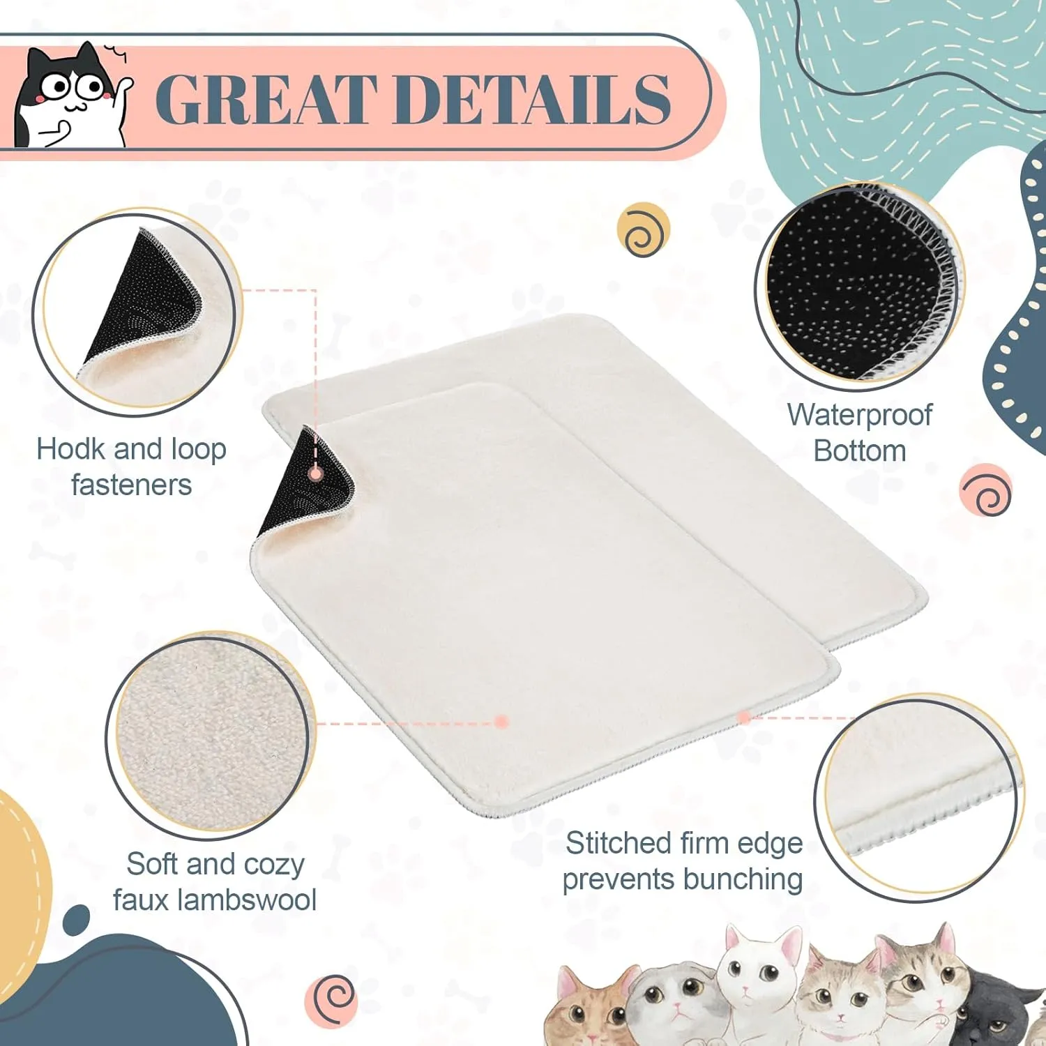 4 Pcs Pet Carrier Pad Travel Pet Reversible Dog Mat Replacement Liners for Travel Dog Bed Pad Washable Plush Cashmere Double Sided Bed Mat for Cat Kennel Crate(Beige,17 x 11 Inch)