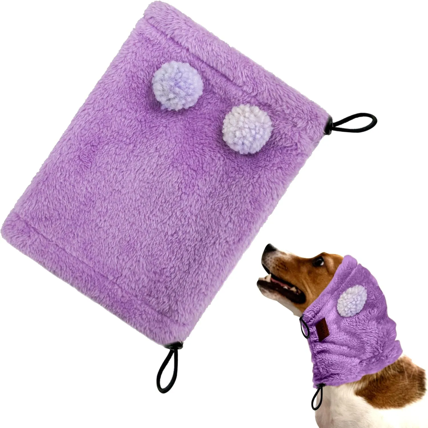 Adjustable Dog Noise Cancelling Ear Muffs Noise Protection - Ear Wraps for Dogs - Snoods Dog Headband Ear Covers for Anxiety Relief (Purple, Large)