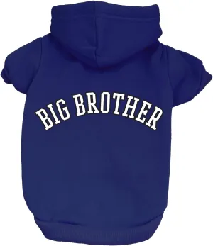 Big Brother (B&W) Dog Hoodie Fleece Lined Pullover Sweatshirt with Leash Hole (Royal Blue, X-Large 894)