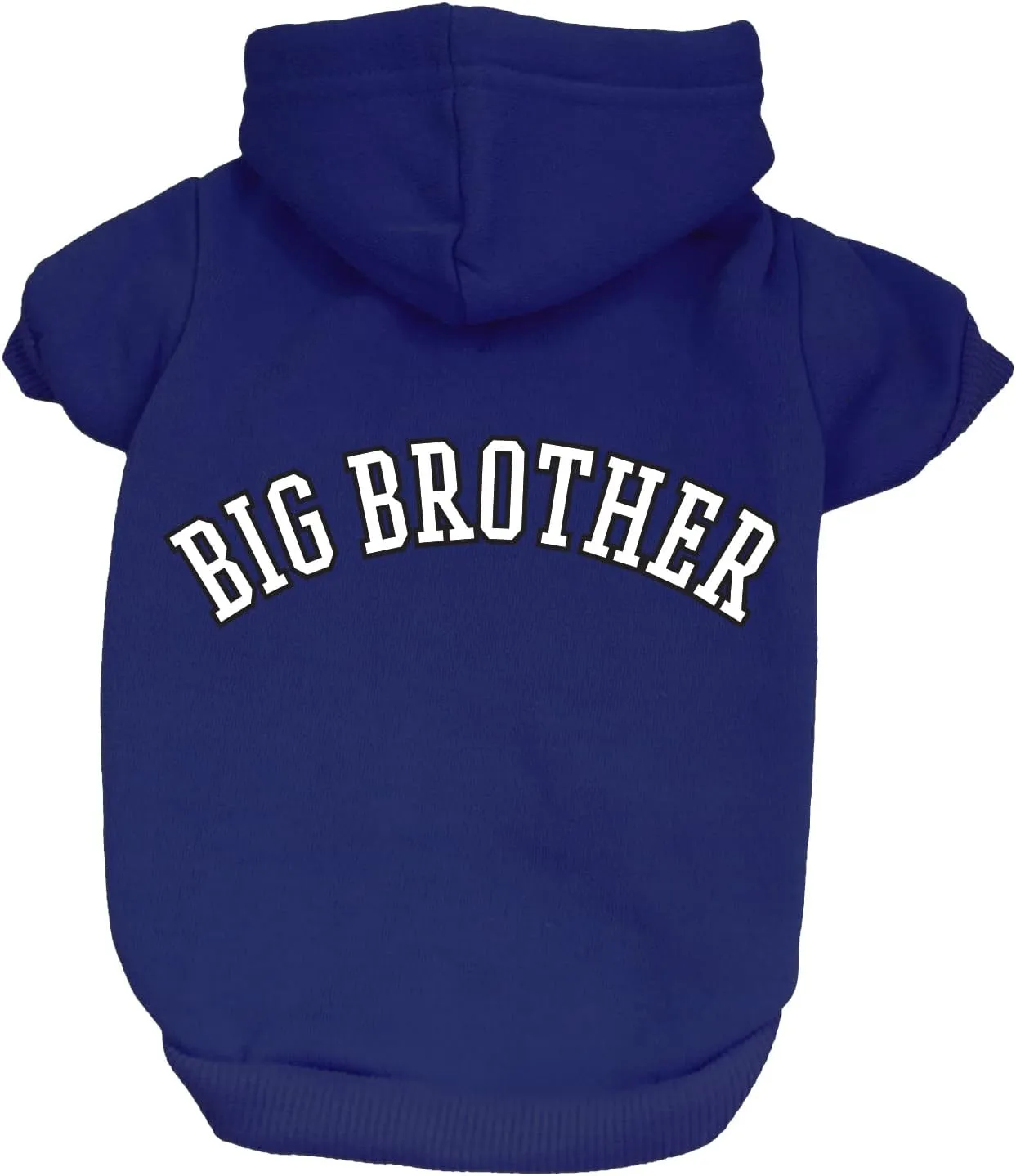 Big Brother (B&W) Dog Hoodie Fleece Lined Pullover Sweatshirt with Leash Hole (Royal Blue, X-Large 894)