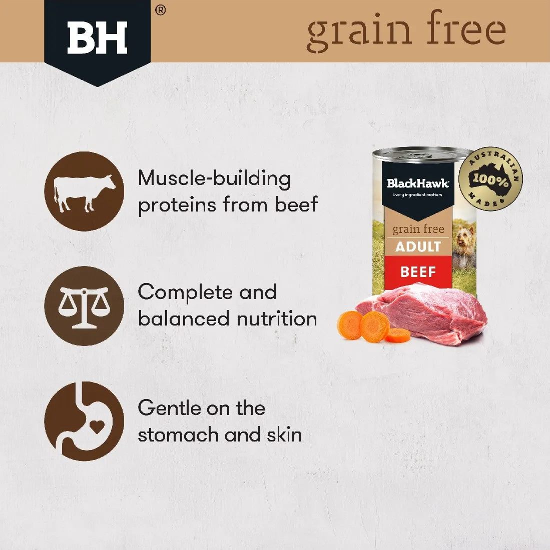 Black Hawk Grain Free Adult Dog Beef 400g