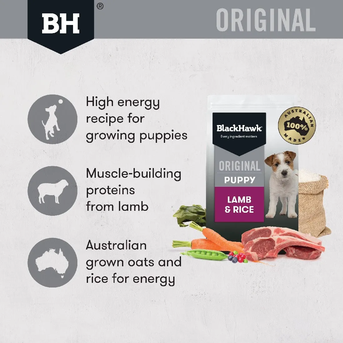 Black Hawk Puppy Medium Breed Lamb & Rice