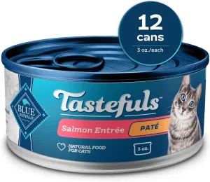 Blue Buffalo Blue Tastefuls Salmon Entree Pate Wet Cat Food, 3 Ounce (Pack of 1)