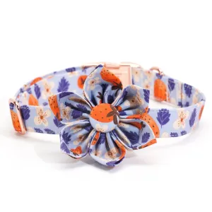 Blue Strawberry Flower Collar & Leash Set | Personalized