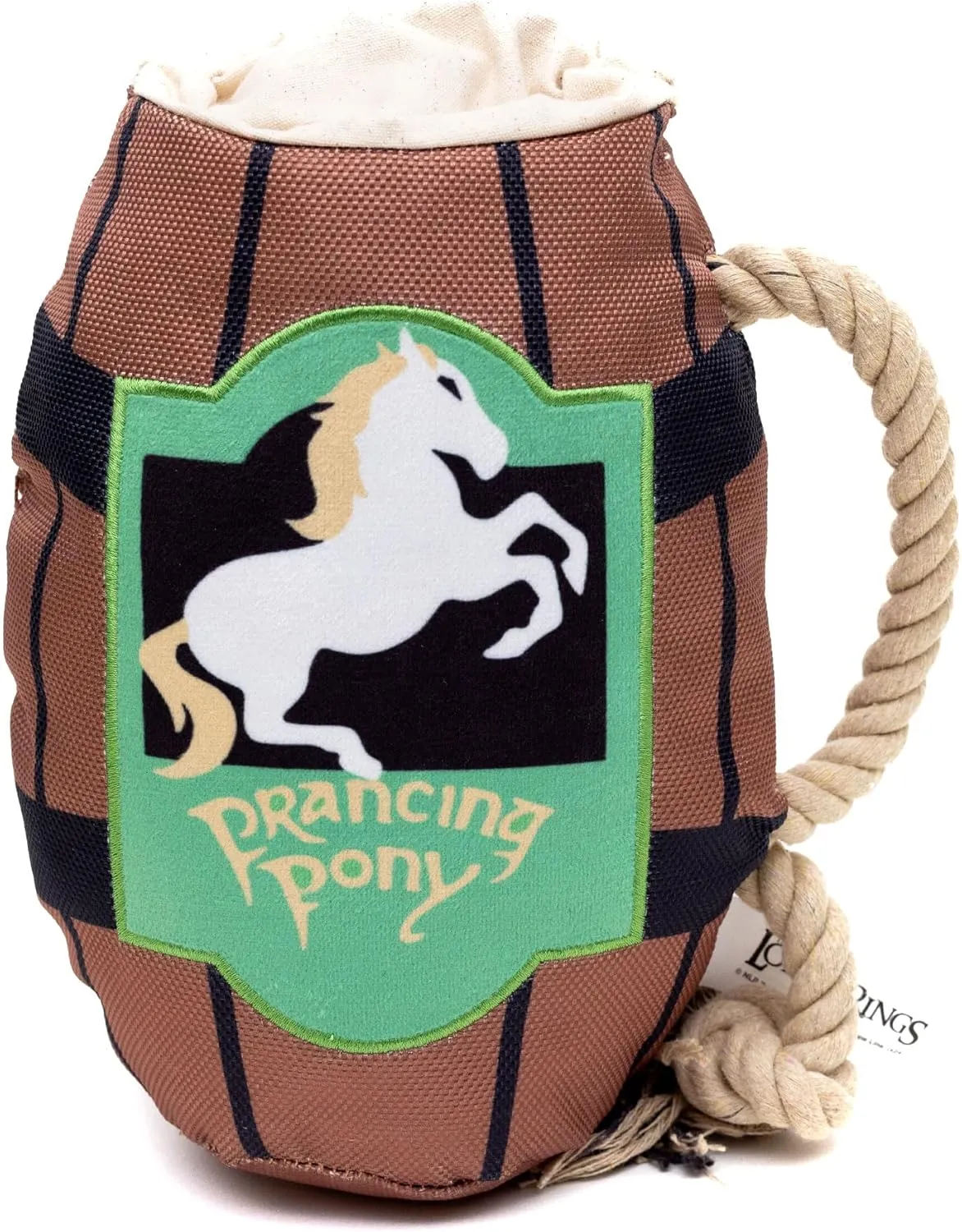Buckle-Down The Lord of The Rings Squeaky Plush Dog Toy for Large, Medium & Small Dogs, Prancing Pony Pint Mug, 6.5" x 8"