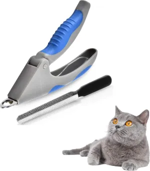 Cat Dog Nail Clippers and Trimmer, Pet Nail File with Sharp Blade and Safety Guard, Professional Grooming Tools for Small Animals Claw Care