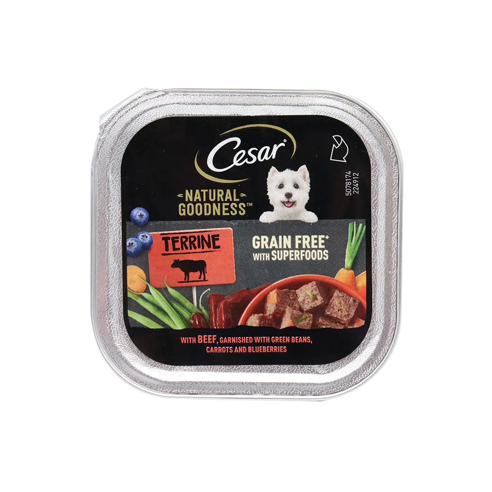 Cesar Natural Goodness Wet Dog Food Terrine With Beef In Loaf 100g x 4PK