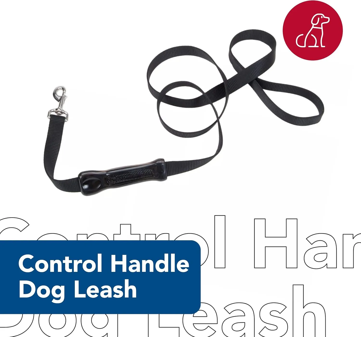 Coastal Pet Insta-Grip Control Handle Dog Leash - Adjustable Traffic Dog Leash for Training - Stylish Nylon Pet Supplies - Blue, 1" x 6'