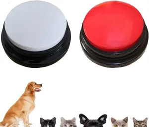 Dog Buttons for Communication,Voice Recording Buttons,Dog Communication Buttons Training Talking Buttons for Pets,30 Second Record & Playback,Funny Gift for Study Office Home (White Red)