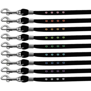 Dog, Puppy & Pet LEASH, "Black Velvet Jeweled"