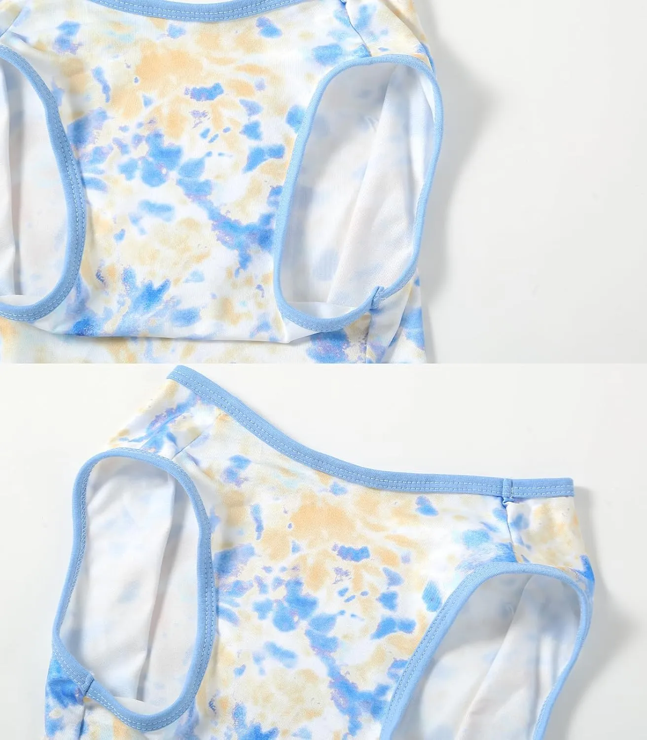 Dog Tie dye Sleeveless T Shirt Yellow Blue Printed Dogs Vest Shirt Pajamas Breathable Stretchy Summer Clothes for Extra Large Dog Boys Girls2X-Large,Yellow