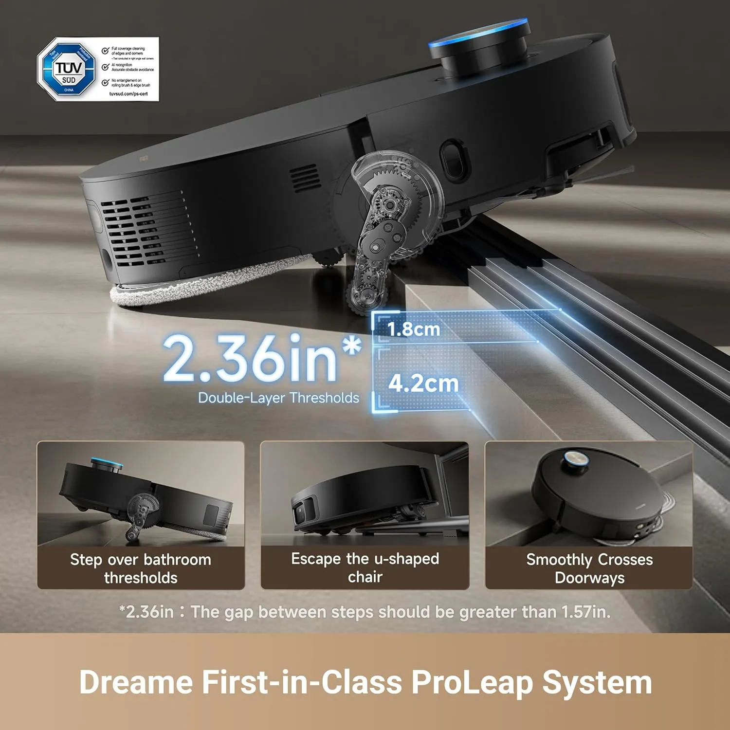 DREAME X50 Ultra Robot Vacuum and Mop with Auto-Empty and Mop Self-Cleaning, 20,000Pa Suction, Obstacle Avoidance and 360 Navigation, Corner to Edge Deep Cleaning, Detangling Brush