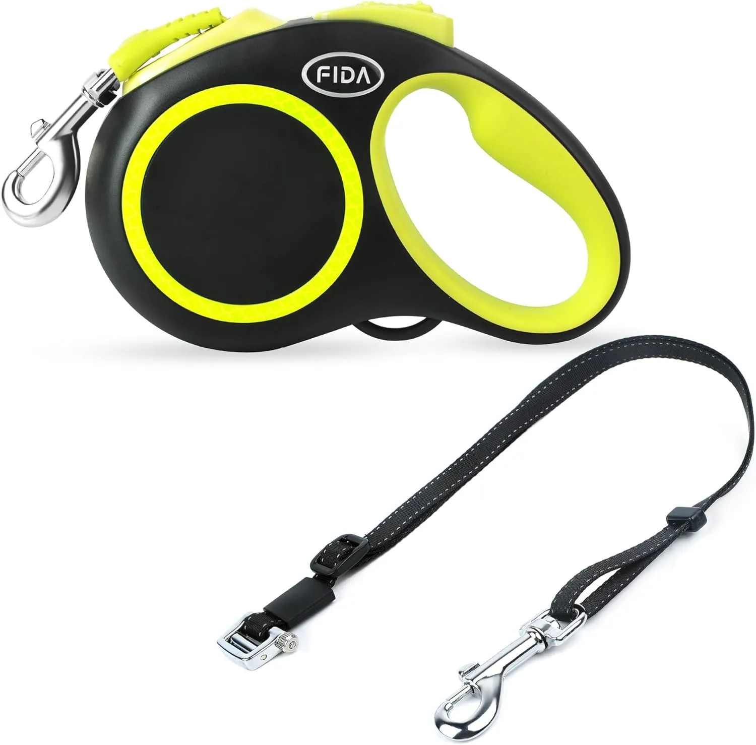 Fida Retractable Dog Leash and Dual Dog Leash Accessories to Walk 2 Two Dogs Set, Patented Roller Design No Tangle Reflective Leash Attachment Length Adjustable for Small and Medium Dogs Up to 65lbs
