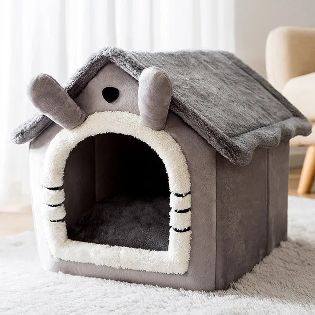 Foldable Indoor Pet House Cave for Dogs & Cats