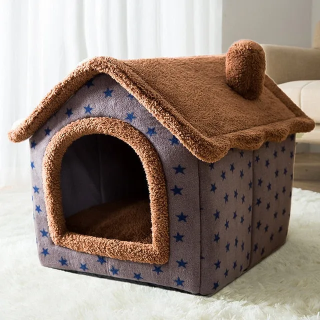 Foldable Indoor Pet House Cave for Dogs & Cats