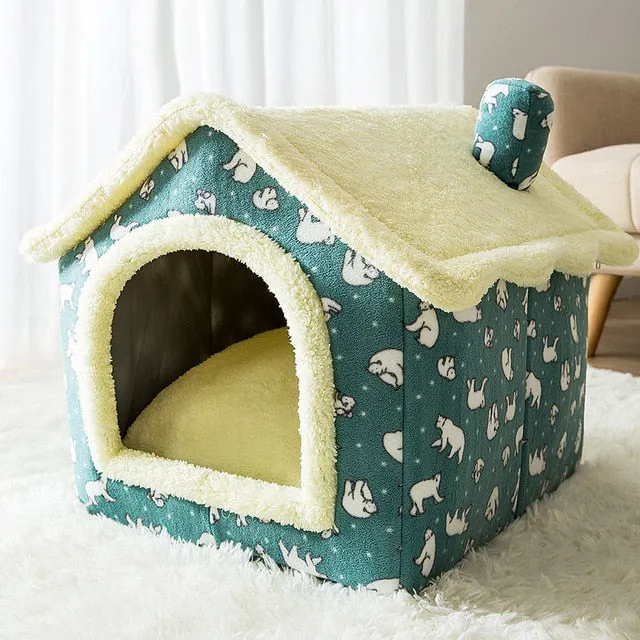 Foldable Indoor Pet House Cave for Dogs & Cats