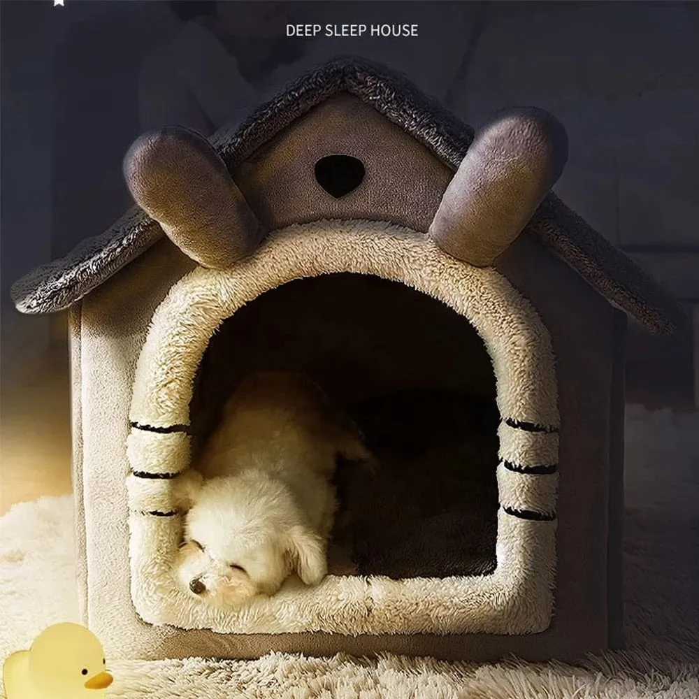 Foldable Indoor Pet House Cave for Dogs & Cats