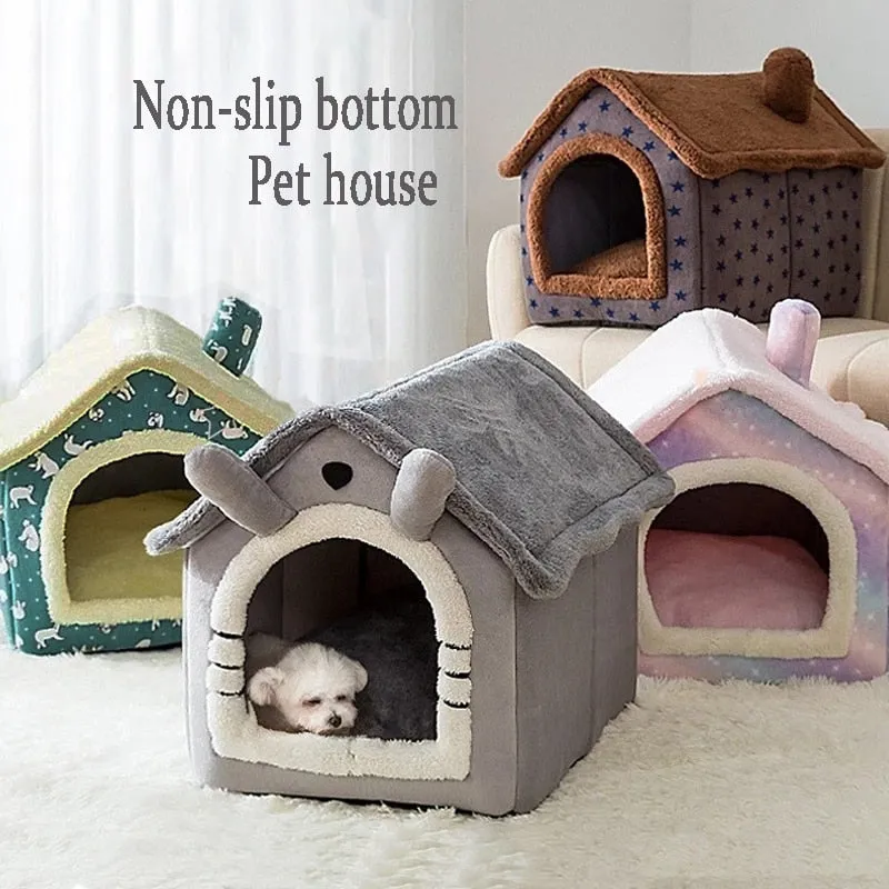 Foldable Indoor Pet House Cave for Dogs & Cats