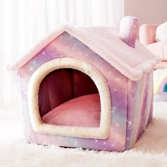 Foldable Indoor Pet House Cave for Dogs & Cats