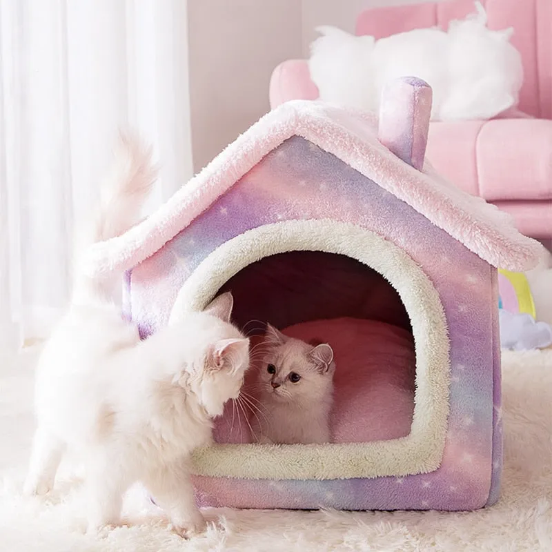 Foldable Indoor Pet House Cave for Dogs & Cats