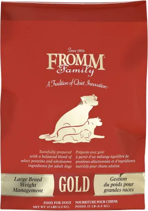 Fromm Large Breed Weight Management Gold Dry Dog Food - Weight Management Dog Food for Large & Giant Breeds - Turkey Recipe - 15 lb