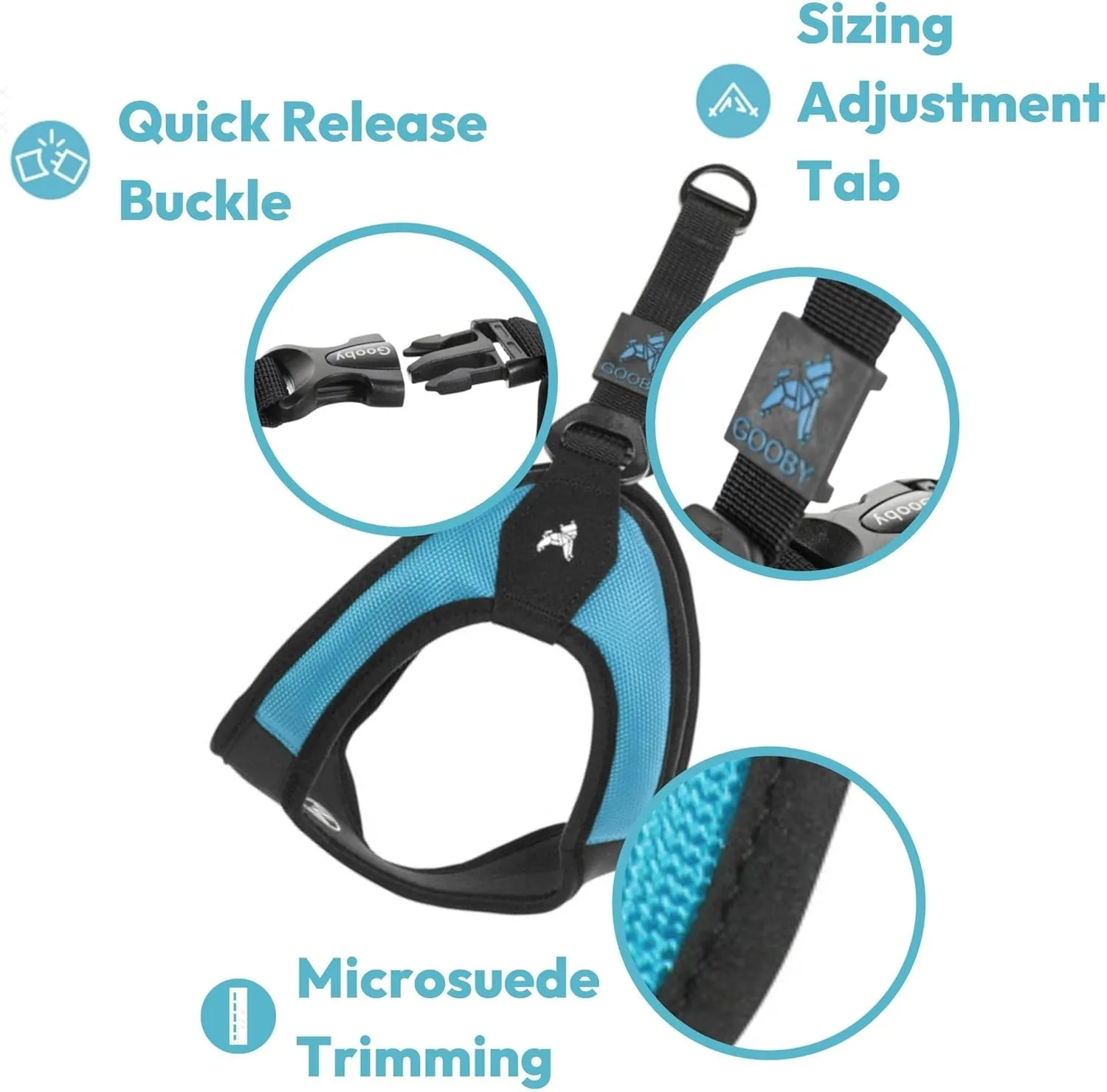 Gooby Escape Free Easy Fit Harness - Purple, Large - No Pull Step-in Patented Small Dog Harness with Quick Release Buckle - Perfect On The Go No Pull Harness for Small Dogs or Medium Dog Harness