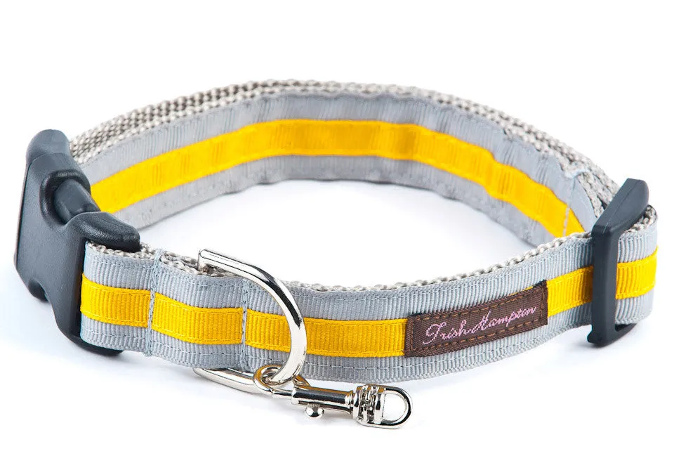 Grey/Gold Stripe Sale Dog Collar - 320