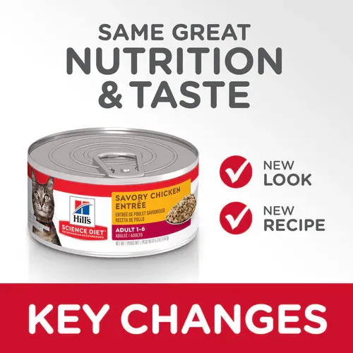 Hill's Science Diet Adult Savory Chicken Entrée Canned Cat Food (5.5 oz x 24 cans)