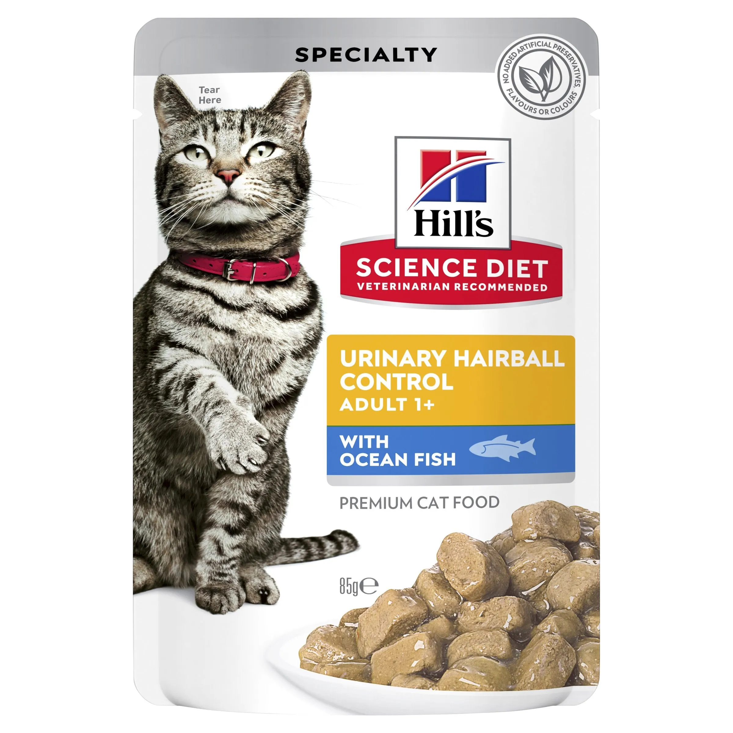 Hills Science Diet Adult Urinary Hairball Control Ocean Fish Cat Food Pouches 85g x 12^^^