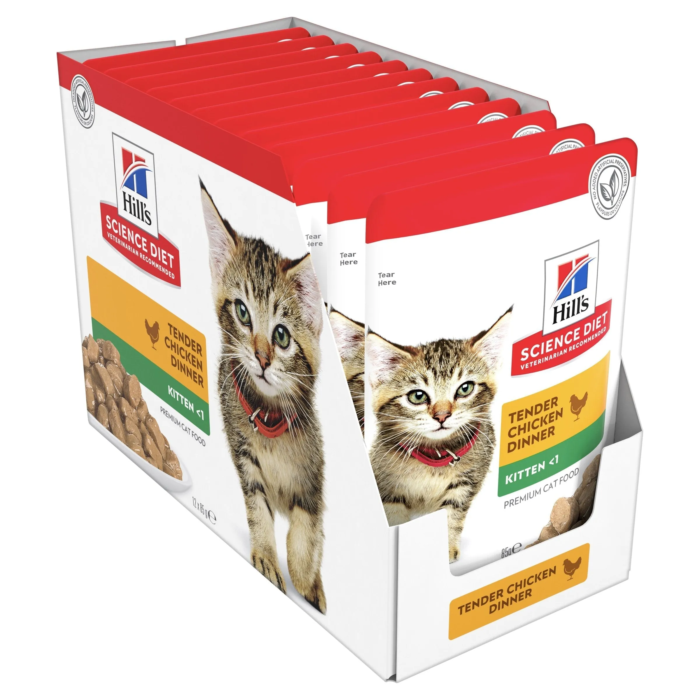 Hills Science Diet Kitten Healthy Development Chicken Cat Food Pouches 85g x 12^^^