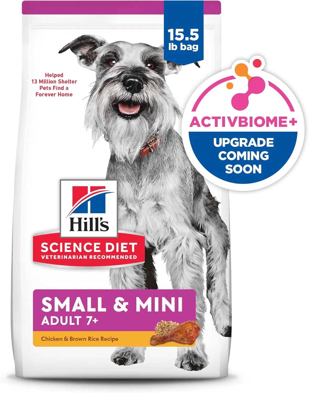 Hill's Science Diet Small & Mini, Senior Adult 7 , Small & Mini Breeds Senior Premium Nutrition, Dry Dog Food, Chicken, Brown Rice, & Barley, 15.5 lb Bag