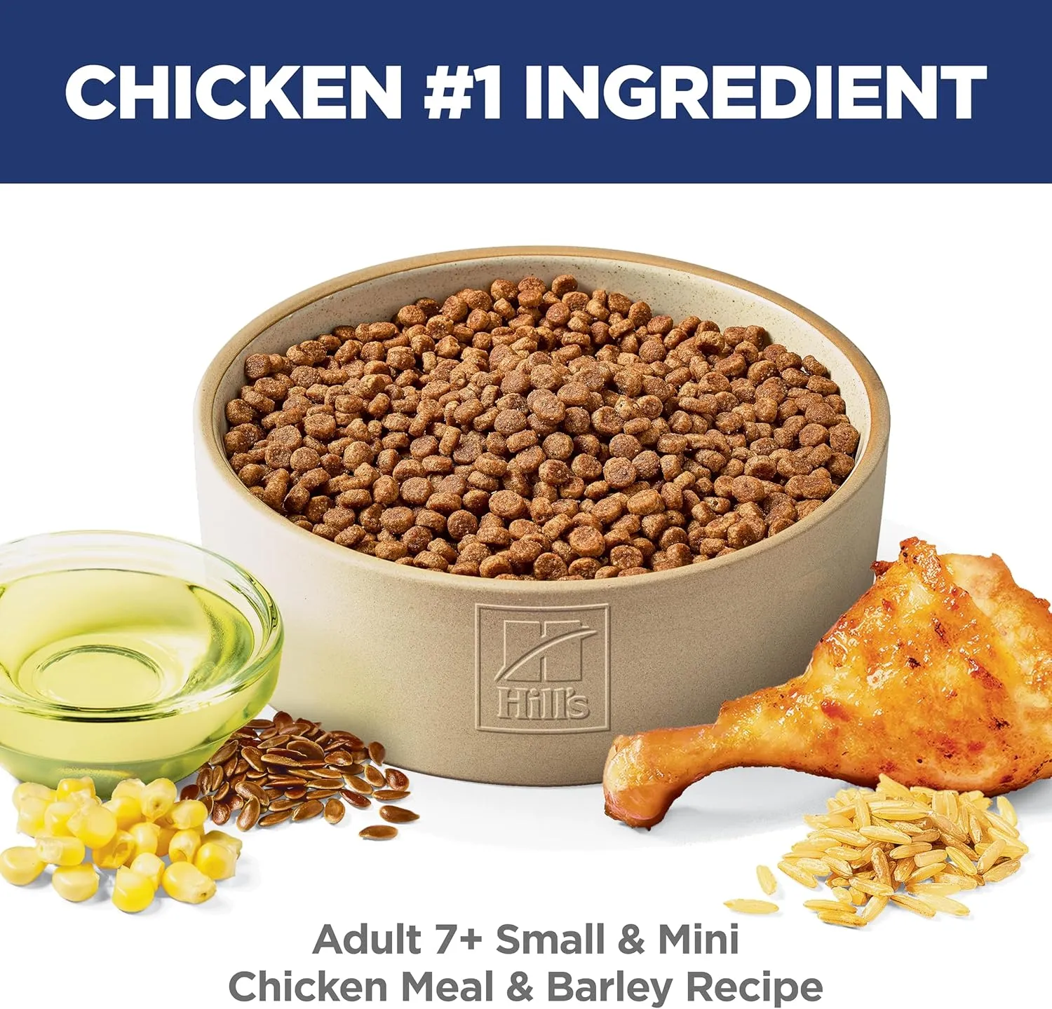 Hill's Science Diet Small & Mini, Senior Adult 7 , Small & Mini Breeds Senior Premium Nutrition, Dry Dog Food, Chicken, Brown Rice, & Barley, 15.5 lb Bag