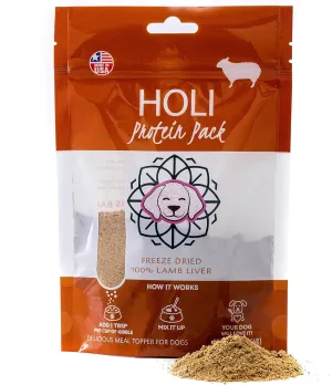 HOLI Lamb Liver Dog Food Topper - Single Ingredient, Human-Grade - Freeze Dried Dog Food Toppers and Flavor Enhancer for Picky Dogs  Grain Free  100% All Natural - 8oz