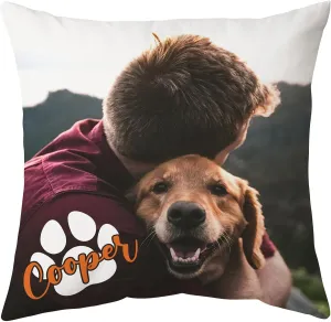 Hyturtle Personalized Dog Pillow with Insert 12"x12" Double-Sided Printed with Picture Gifts for Dog Cat Lovers on Birthday Christmas - Pet Loss Gifts - Pet Memorial Sofa Home Decor Throw Pillow