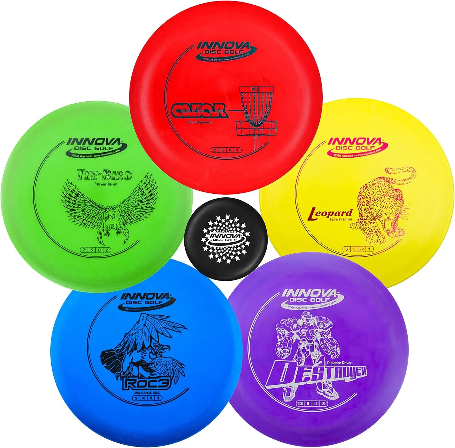 Innova Disc Golf Starter Set Colors May Vary 160-180g  Disc Golf Putter, Disc Golf Driver, Mid-Range, Beginner Disc Golf Set