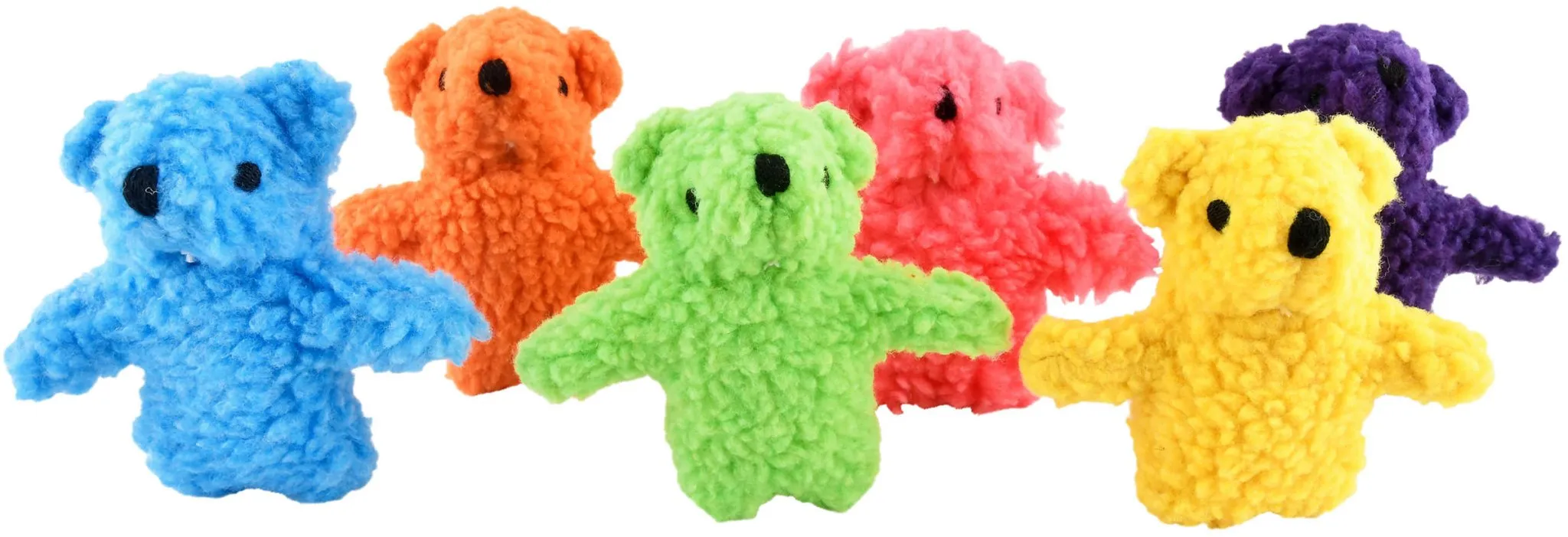 Jeffers Fleecy Bear Plush Squeaker Dog Toys, 6 pk