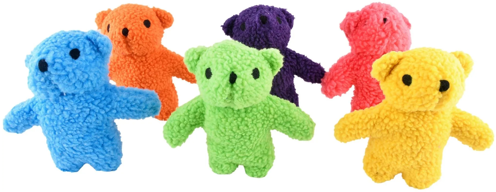 Jeffers Fleecy Bear Plush Squeaker Dog Toys, 6 pk