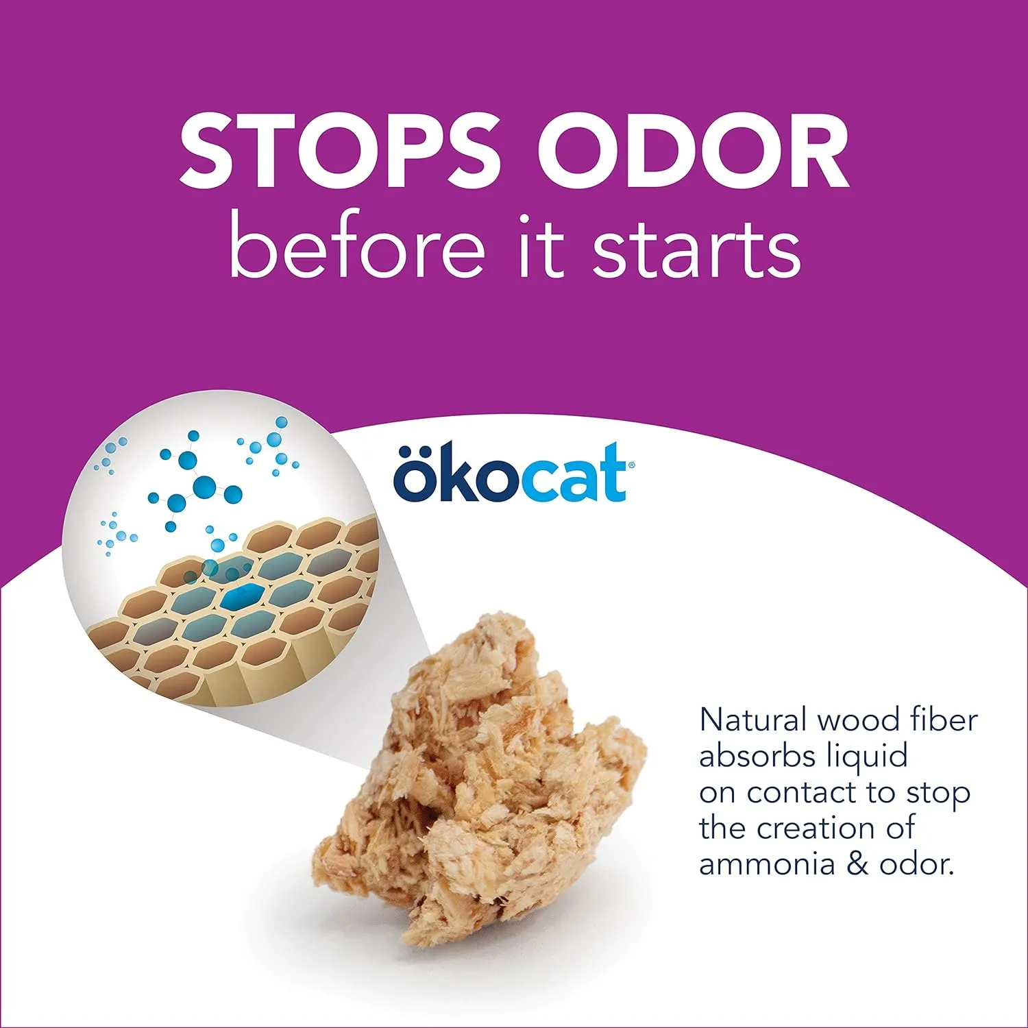kocat Less Mess Low Tracking Wood Clumping Cat Litter Mini- Pellets, Unscented, 14.8 pounds - Natural Ingredients, Stops Odor, Clumps Solid, 99% Dust Free, Great for Long-Hair Breeds, All Cats