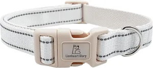 Lionheart Glory Reflective Dog Collar - Adjustable, Durable, Soft Classic Collar for Small Dogs, Puppies - White