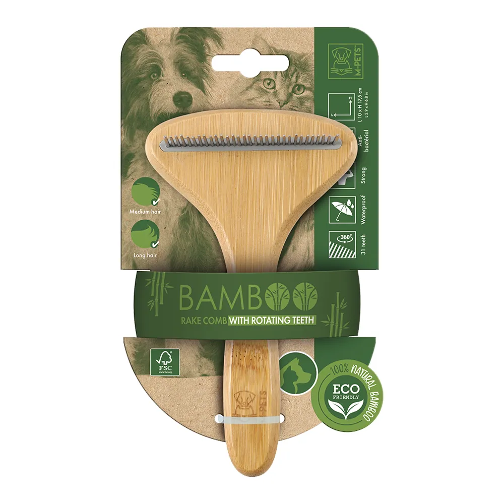 M-PETS Bamboo Rake Comb