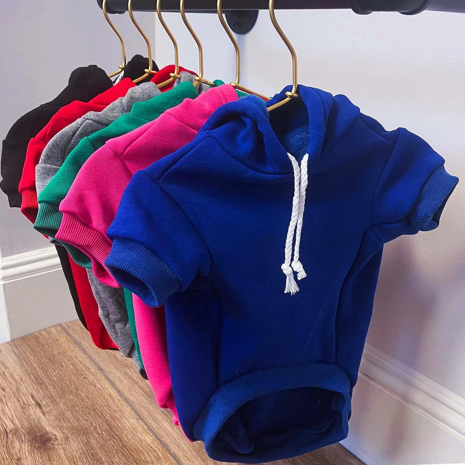 My Dad is Single Dog Hoodie Fleece Lined Pullover Sweatshirt with Leash Hole (Royal Blue, X-Large 114)