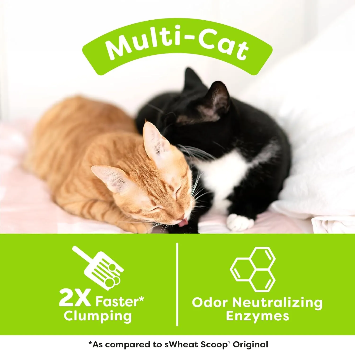 Natural Wheat Multi-Cat Litter, Superior Clumping with Odor Neutralizing Enzymes, 25 Pound Bag