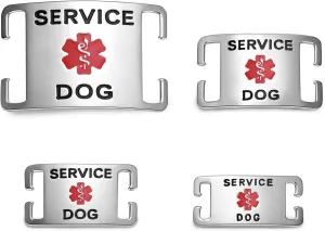 No Noise Stainless Steel K9 Service Dog Pet ID Jewelry Tags, Slide on Dog Collar or Harness Quickly and Securely  Stainless Steel/Large