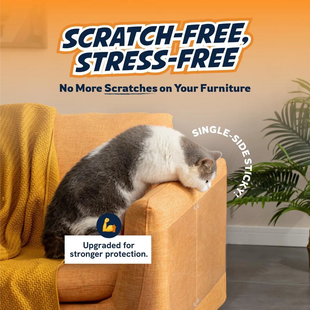 Panther Armor Furniture Protector, 8-Pack, Heavy Duty Anti-Scratch Cat Couch Protector, Transparent