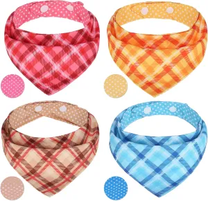 PAWCHIE Dog Bandanas Small Reversible Styles Pet Triangle Scarf Bibs - Adjustable with Two Snaps - Kerchief Set Accessories for Dogs, Puppy, Cats