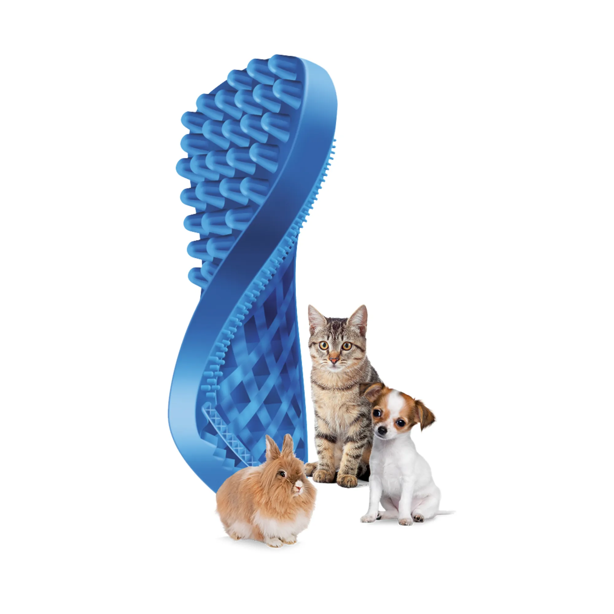 Pet   Me Soft Small Short Hair Pet Brush Blue