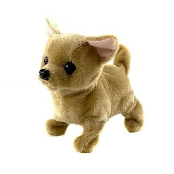 Pugs At Play Walking Chili Puppy 6.5" Interactive Plush Toy Beige  Age- Newborn & Above