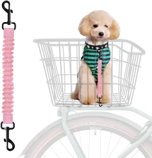 Retractable Bicycle Dog Seatbelt, Elastic Pet Safety Leash Harness for Cat, Dog Leash Extension Attachment Shock Absorbing Lead Extension Absorber (Pink)