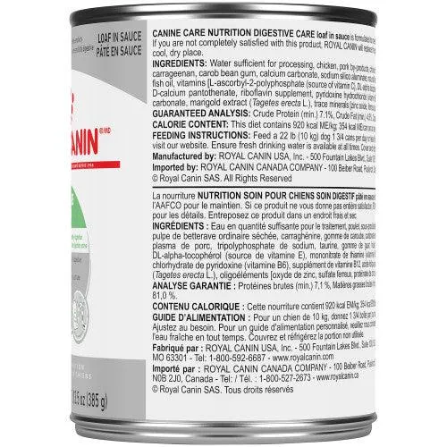 Royal Canin Canned Dog Food Digestive Care Loaf In Sauce