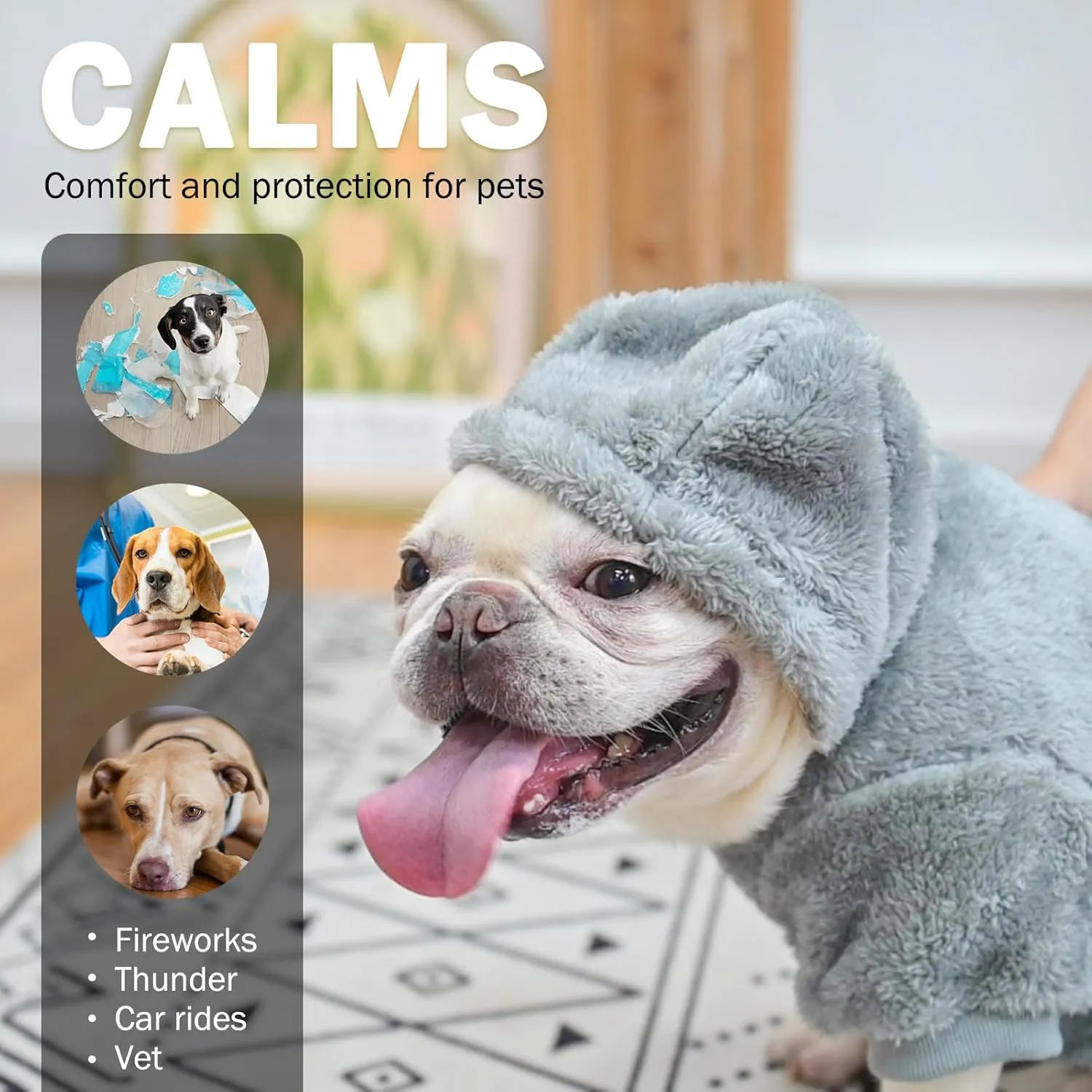 scenerael Dog Sweater Hoodie with Pocket & Leash Hole - Fuzzy Warm Girl/Boy Dog Clothes for Small/Medium/Large Dogs with Designer Cute Fall/Winter Styles